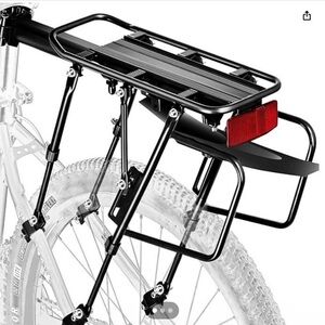 Black Bicycle Rear Rack with Reflector